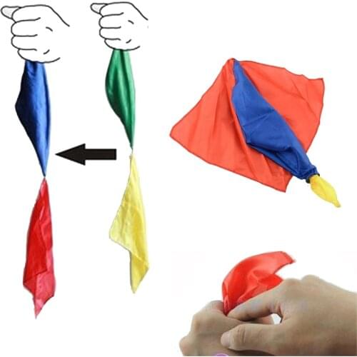 4 Colors Changing Silk Scarf Tricks Learning Joke Props Stage Perform Change Color Hanky Toys Toys