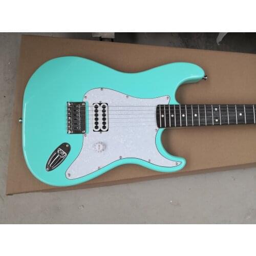 Custom star 6 string electric guitar,yellow guitar,Floating point pickup,basswood body,fixed bridge,white pearl pickups