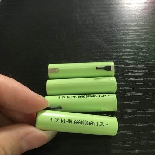 10PCS Ni-Mh 1.2V AAA rechargeable battery cell 1000mah with welding tabs for Philips Braun electric shaver razor toothbrush