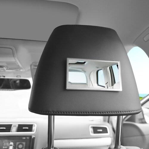 Car Cosmetic Mirror Stainless Steel Portable Sun-Shading Makeup Mirror Practical Car Interior Mirror Car Rear View Mirror