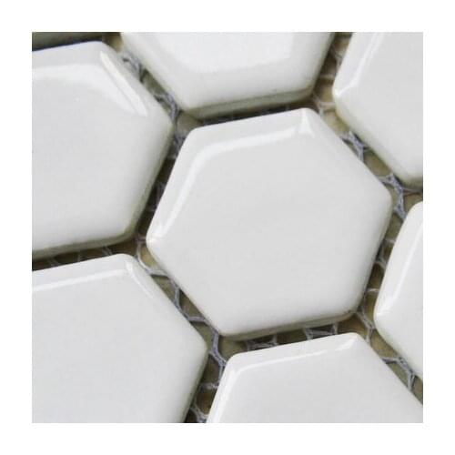 Big hexagon white ceramic mosaic,bathroom shower tiles wall and floor ceramic mosaic tiles white kitchen backsplash