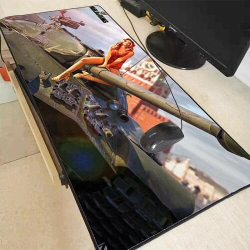 Mairuige World of Tanks 70x30/80x30cm Ultra Large Rubber Keyboard Mats Gaming Mouse Pad Locking Edge Table Mat For PC laptop