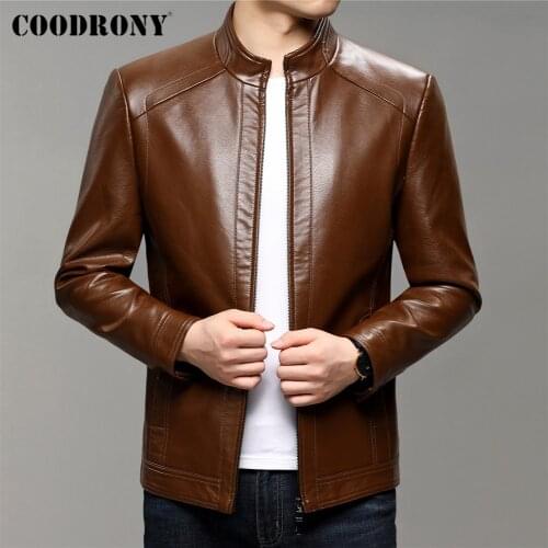 COODRONY Men's Faux Leather Jackets
