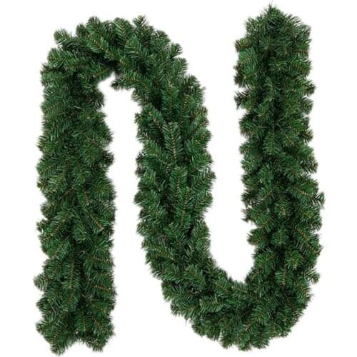 Artificial Christmas Garland Decorative PVC Artificial Greenery Wreath Green Pendant Ornaments For Wedding Party Garden Decor