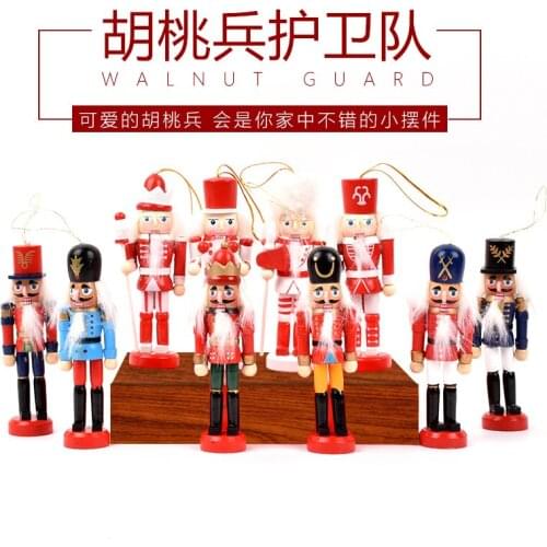 European-style nutcracker soldier room living room decoration wooden toy puppet small decoration pendant Christmas