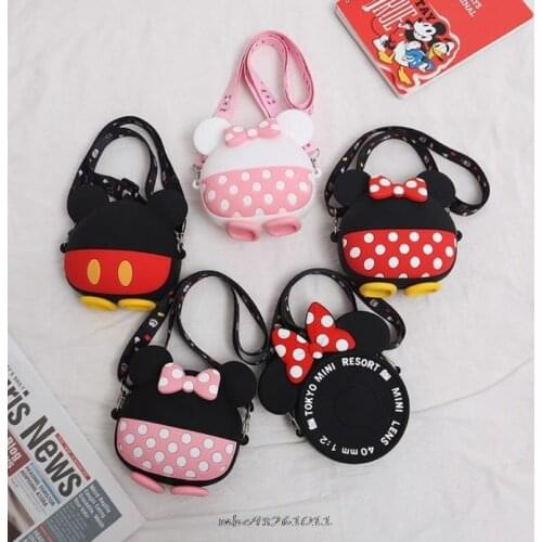 Mickey Minnie Disneys New Silicone Childrens Shoulder Bag Female Cute Cartoon One Shoulder Messenger Shoulder Bag