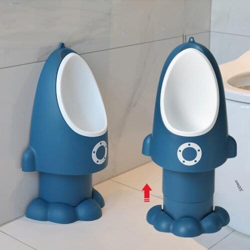 3 Color Baby Urinal Rocket Shape Vertical Wall-Mounted Pee Convenient Cute Animal Boys Potty Urinal Standing Toilet Boy Urinal
