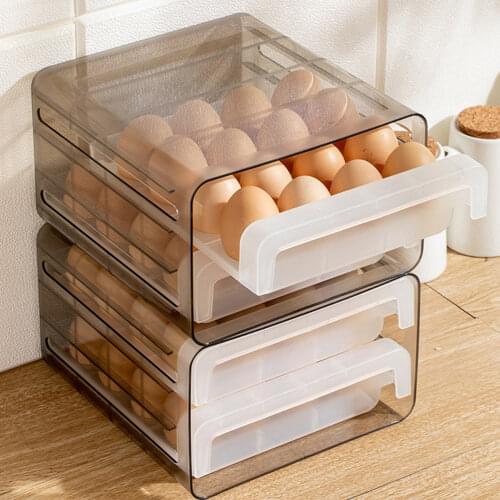 1Pc 32-grids Double-layer Egg Storage Box Compartment Egg Tray Fresh-keeping Box Storage Box, Egg Box for Home