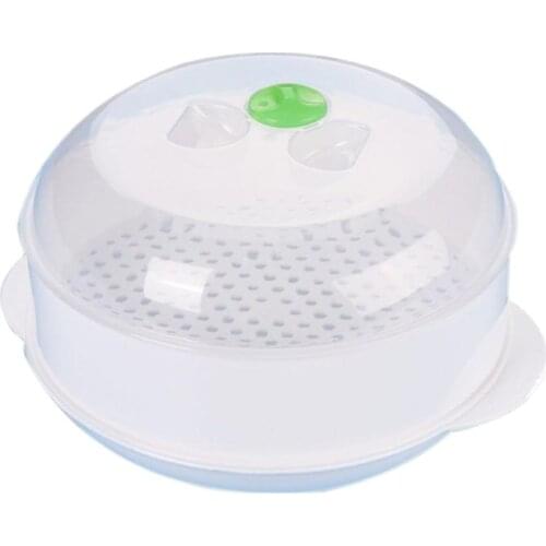 European Single Layer Plastic Steamer Microwave Oven Steamer Round Plastic Microwave Oven With Lid Kitchen Cooking Tools