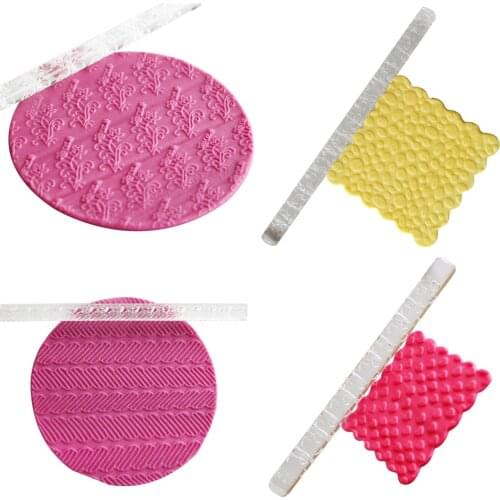 Hot Leaf flowers dots Embossed Acrylic Twill love Non-stick Rolling Pin Baking Cake Decorating Tools Pastry Dough Roller