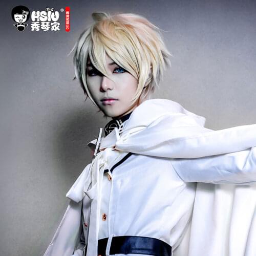 HSIU Anime Seraph of the End Mikaela Hyakuya cosplay wig costume play wigs Halloween costumes hair free shipping High quality