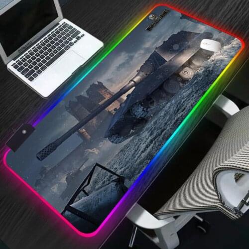 World Of Tank Warzone RGB Mouse Pad gaming accessories speed mini pc Gamer desk Mat Laptop Keyboard Table tapis souris mousepad