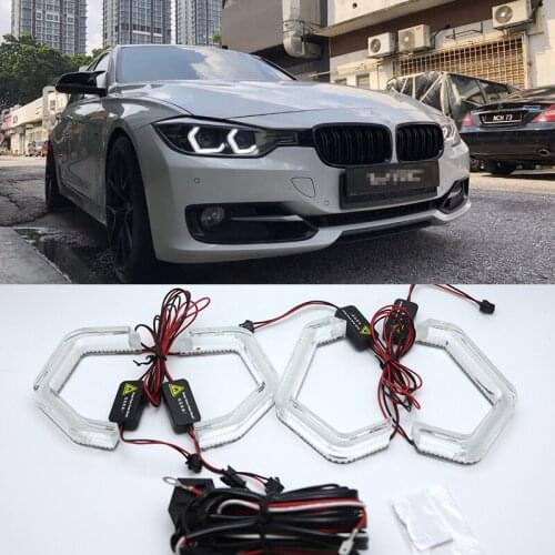 White Crystal Angel Eyes Kits ICONIC M4 Style day light DRL for BMW 4 series F32 435i 428i 420d 420i 440i 430i 2013-2018