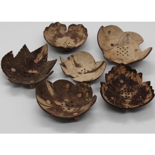 Creative Home Accessories Coconut Shaped Soap Dishes Retro Wooden Bathroom Soap Dishes Holder LX8041