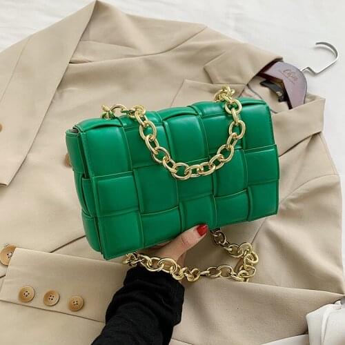 Hand-woven small square bag 2021 summer new fashion simple portable female bag Korean chain shoulder bag
