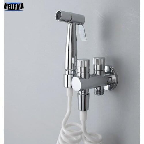 Double Functions Bathroom Bidet Sprayer Kit. 3 Meter Shower Hose Polished Chrome Toilet Bidet Faucet Brass Valve