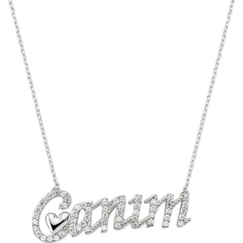 Real Silver 925 Jewelry Silver Dear Printed Lady Necklace