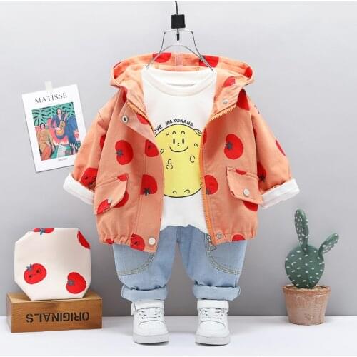 0-5 years Spring Boy Clothing set 2021 New Casual Cartoon Active Coat+T-shirt+ Pant Kid Children Baby Toddler Boy clothing