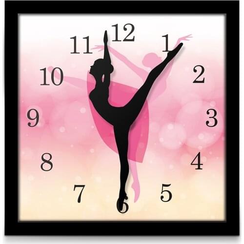 Princess Pink Ballerina Dance Clever Table Clock Ballet Dancer Modern Design Art Watch Silent Non Ticking Girl Home Decor