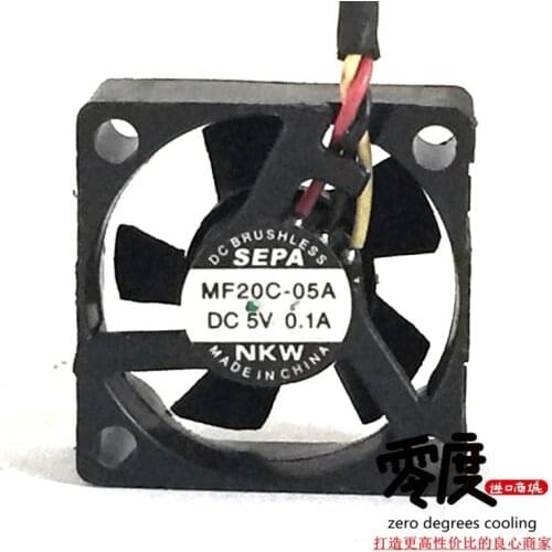 SEPA MF20C-05A DC 5V 0.1A 20x20x8mm 3-wire Server Cooling Fan