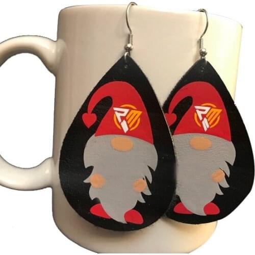 Chiefs Patrick Mahomes Gnome Faux Leather Earrings Glitter Thanksgiving Day Teardrop Leaf Earrings Fall Earrings Make Your Order