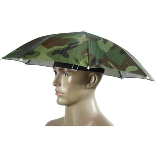 Umbrella Hat Head Foldable Fishing Sun Shade Travel Beach Cap Camping Portable