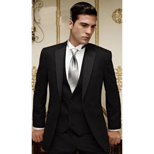 Groom Tuxedos Best man Suit Wedding Groomsman/Men Suits Bridegroom (Jacket+Pants+Tie+Vest) F358