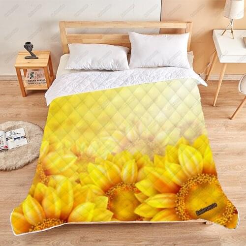 Sunflower Comforter Print On Demand Summer Quilt Kids Adult Quilted Bed Covers And Bedspreads Outdoor Picnic Quilts Dorm Quilt