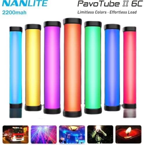 Nanlite PavoTube II 6C LED RGB Soft Light Tube Stick Portable Handheld Photography Lighting CCT Mode Photos Video Nanguang Lamp