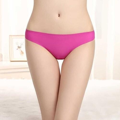 Mafurier Women New One-Piece Panties Underwear Seamless Ice Silk Briefs Thong Female G-string Tanga Lingerie For Women 6Pcs/Lot