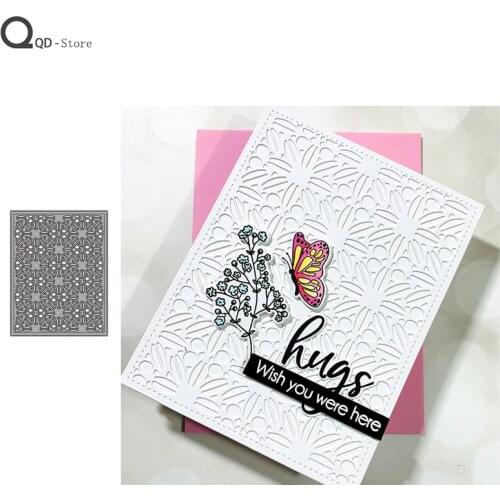 Pattern Hollow Background Box Cutting Dies Stamps Dies Scrapbooking Mold Cut Handmade Tools DIY Craft Decoration New 2021