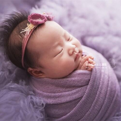 Vintage Wrap Newborn Baby Soft Baby Knit Swaddle Wrap Baby Girl Photography Props Textured Cotton Baby Blanket Layering Fabric
