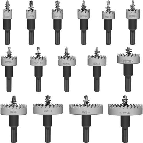 High Speed Steel Hole Saw Heavy-duty Hole Cutter Compatible with 10mm or larger Collet for Stainless Steel Metal Sheet Wood