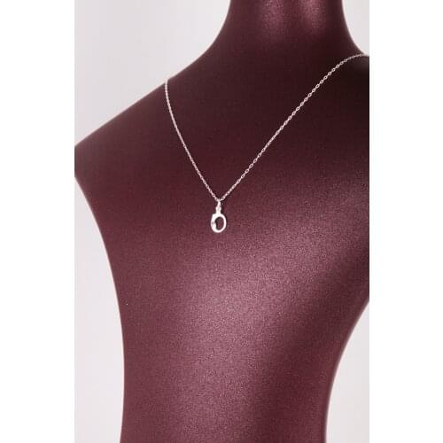 UM US JEWELRY Women 'S 925 Sterling Silver Letter O Necklace