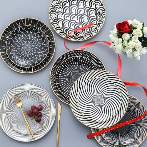 Western dishes pottery dishes Nordic creative irregular tableware breakfast trays steak plates net red photographs
