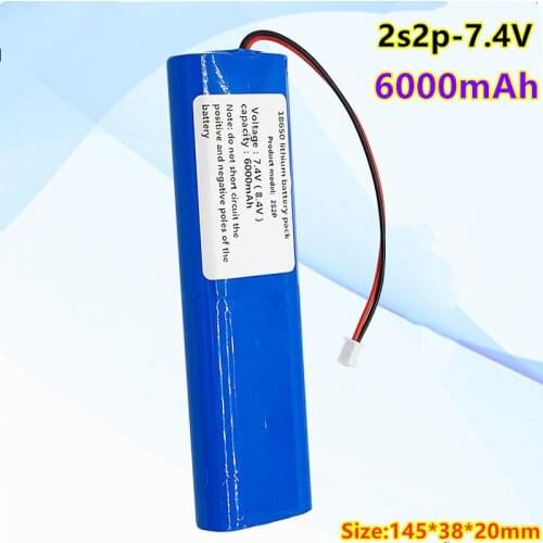 2021 Newest 6000mAh 7.4V 2S2P Battery Pack 18650 Battery Rechargeable Battery for Bicycle Headlights/CCTV/Camera