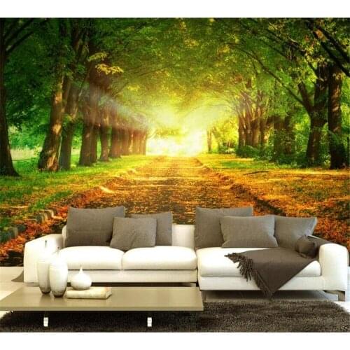 Beibehang Customize any size 3D wallpaper mural photo elegant natural scenery forest TV background wall deciduous tree wallpaper