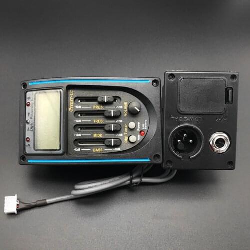 4 Band LC-4 Acoustic Guitar Preamp Guitarra EQ Equalizer Piezo Pickup with Tuner Violao Accessories Drop shipping