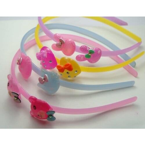 4 Assorted Resin Colorful Cute Rabbit Bear Cat Heart headband hair band With Teeth