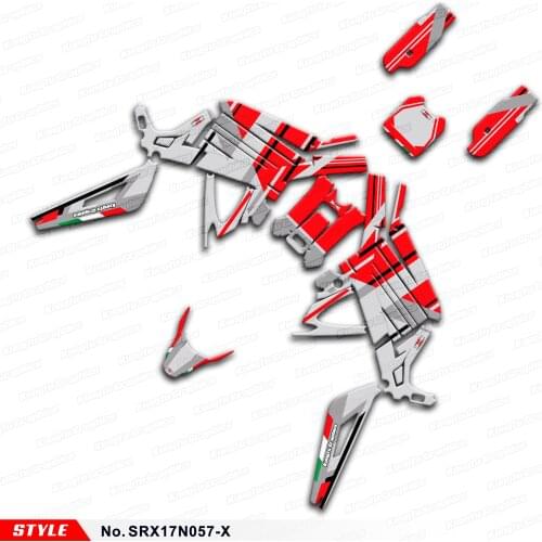 Aftermarket Custom Graphics Vinyl Decals for Sur-Ron Light Bee X S Electric Dirt Bike, Style No.SRX17N057-X, Red Grey