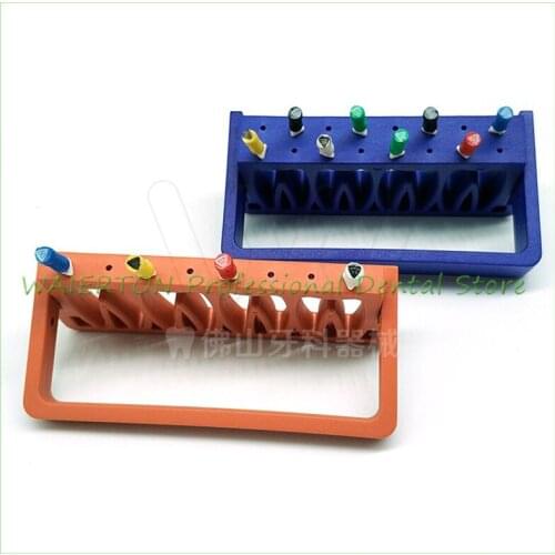 Dental bur holder placement box 8 hole teeth shape dental lab instrument dentistry Root Canal File Holder Disinfection