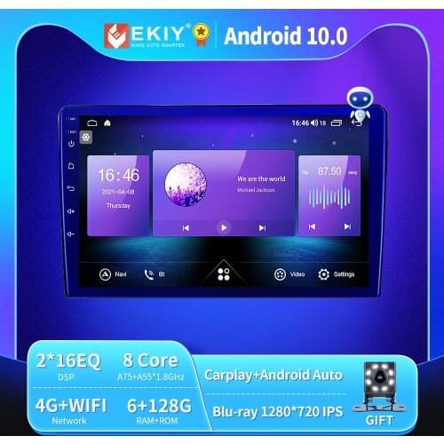 EKIY 6+128G 8 CORE Autoradio Android 10 For Opel Zafira B Astra H 2005-2014 Car Radio Multimedia IPS QlED Navigation GPS no 2din