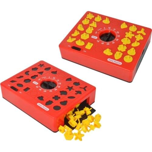 Shape Sorting Clock Puzzle-Teaching Time Blocks Stacking Sorter Jigsaw Montessori Educational Toy