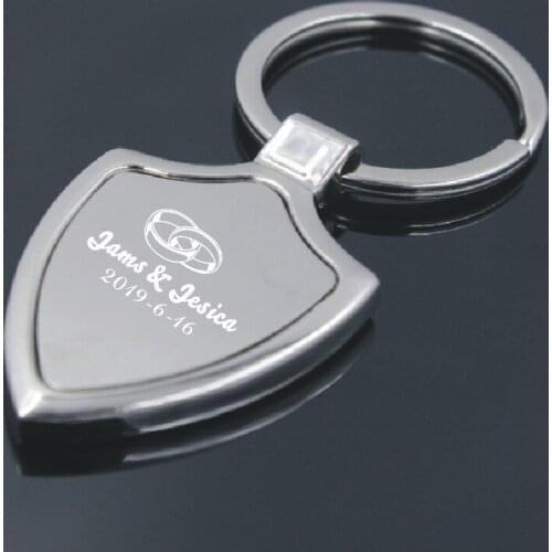 Hot Personalized wedding party gift favors for guest stainless steel keychains customized free with your wedding wish text