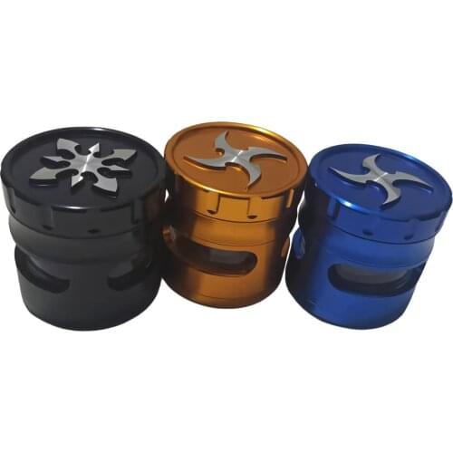 Engraving 63mm heightened 4-layer aluminum alloy tobacco grinder with jar High-grade metal smoke grinder