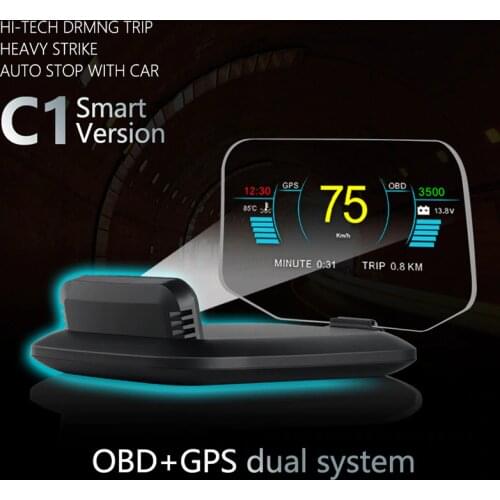 HD Car Head up Display with Windshield Speed Projector Security Alarm HD projection for all cars