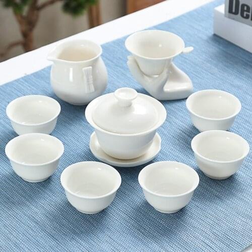 7pcs chinese Tea Set Ceramic Kungfu Teapot Porcelain Teaset Tea Cups Ceremony for black/puer/green/white cha,good gifts