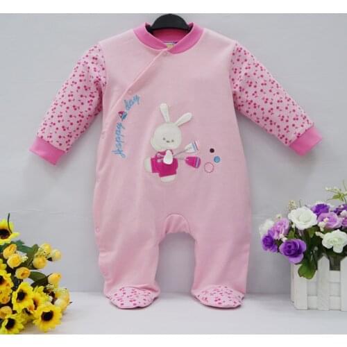 2021 Little Q pure cotton newborn spring autumn clothes one piece footies baby boy infant underwear four color clothing