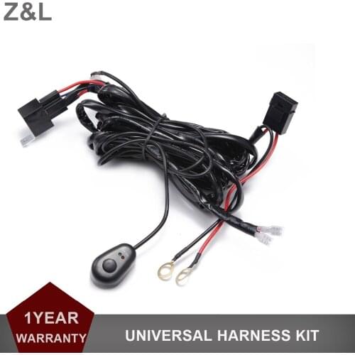 Wiring Harness Loom Kit for Offroad LED Work Light Bar Driving Lamp Headlight On Off Controller Wiring Cable 12V 24V Truck SUV