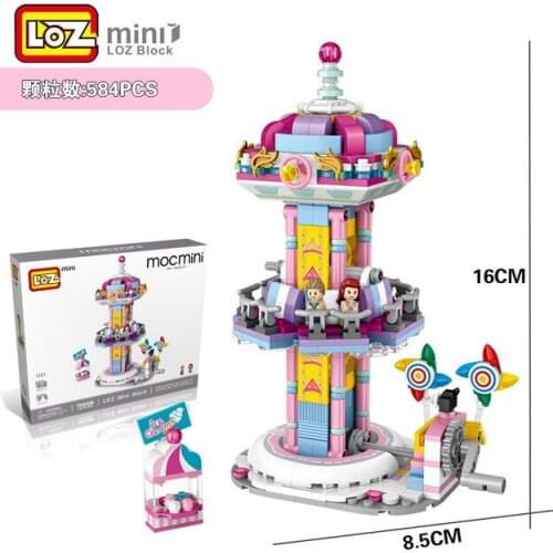 LOZ Mini Blocks ferris wheel Toys A carousel Plastic Assembly Blocks Children Toy Educational DIY Architecture Model 1717-1721